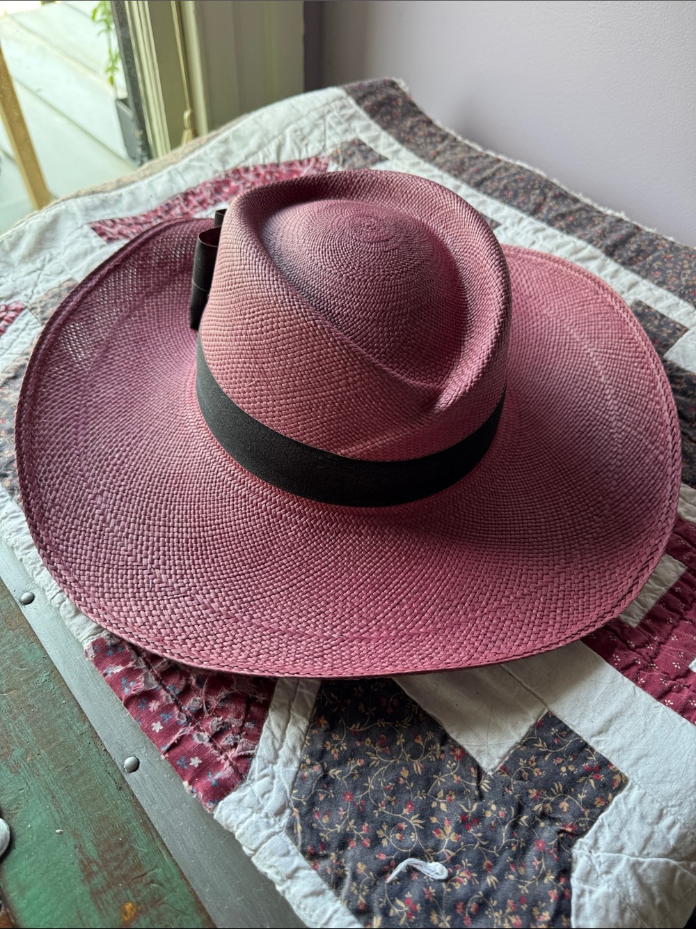 Homero Ortega Panama Hat in Rose with Black Band